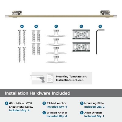 24 Inch Polished Nickel Golden Champagne Wall Mounted Towel Bar