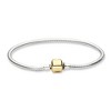 Black Bow Jewelry 3mm Silver Snake & 14k Gold Clasp Starter Bead Bracelet - 2 of 4
