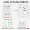 Itopfox USB Wall Charger with Surge Protection, 6-Outlet Extender Featuring 2 USB Ports and Adjustable Night Light, 3-Sided Power Strip - White - 3 of 4