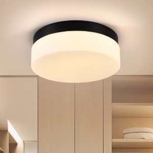 KWPZQEB Ceiling Light, Iron Round Low Profile Ceiling Light, 24W Flush Mount Ceiling Light, 3 Color Temperature Options for Bedroom, Closet Room - 1 of 4