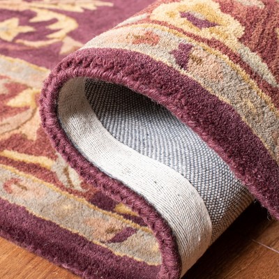 Burgundy Hand-Tufted Wool Rectangular Area Rug, 5' x 8'