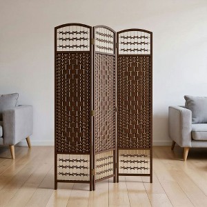 Resenkos 6-Panel Folding Room Divider - Portable Wave Fiber Privacy Screen Partition, for Home Office, - 1 of 4