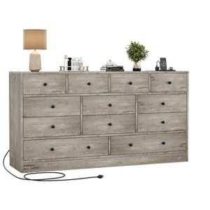 Dresser for Bedroom,12 Drawer Dressers & Chests of Drawers, Wood Storage Drawer Dresser with Power Outlet, 61 Inch - 1 of 4