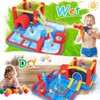 HOMDOX 172 x 172 x 54" Inflatable Water Slide Bounce House with Large Pool, Sprinkler Hammer, Play Tunnel, Double Ring, Multi-Shape Obstacle Challenge - 2 of 4