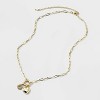14K Gold Dipped Cubic Zirconia Puffy Heart Charm Initial Necklace - A New Day™ Gold - 2 of 4