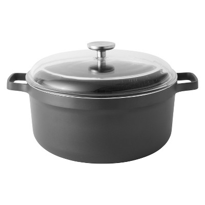 BergHOFF GEM  11" Non-Stick Covered Stock Pot 7.7 Qt, Black