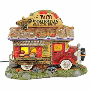 Enesco 5.75 In Taco Tombsday Taco Truck Halloween Village Building Food Truck Taco Village Buildings - 1 of 3