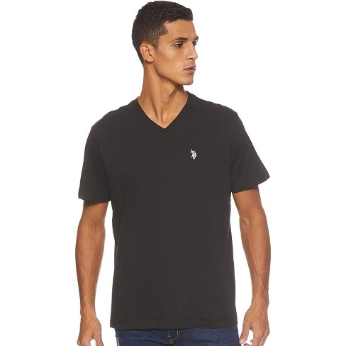 U.S. Polo Assn. Men's Solid V-Neck Short Sleeve T-Shirt Black X-Large