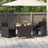 Tangkula 3 Piece Patio Wicker Dining Set 2 Rattan Chairs w/ Rectangle Tempered Glass Dining Table - 3 of 4