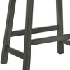 Dsvimoy Counter and Bar Stool Rustic Wooden Set of 2 with Faux Leather Seat for Farmhouse Dining, Gray, 24.8"*14.37"*11.42" - 4 of 4