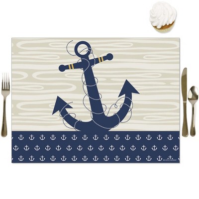 Big Dot of Happiness Ahoy - Nautical - Party Table Decorations - Baby Shower or Birthday Party Placemats - Set of 16