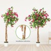 Whizmax Artificial Bougainvillea Tree, Tall Potted Fake Bougainvillea Trees, Faux Tree with Wood Trunk and Pink Flowers for Outdoor Indoor - 3 of 4