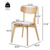 Modern Upholstered Wood Dining Chairs Set of 2, Curved Back Fabric Side Chairs with Solid Wood Frame, for Kitchen, Dining Room - Koiai - 4 of 4