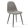 Spoon Dining Chairs Set of 4,Upholstered Dining Chair with Stainless Steel Metal Legs-Maison Boucle - 4 of 4