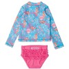 RuffleButts Girls Long Sleeve Zipper Rash Guard Bikini - 2 of 4