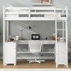 Full Size Loft Bed with U-shaped Desk, Drawers and Storage Shelves - 3 of 4