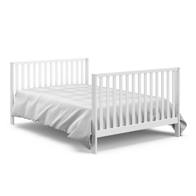 Storkcraft White and Hazelnut 5-in-1 Convertible Crib with Canopy