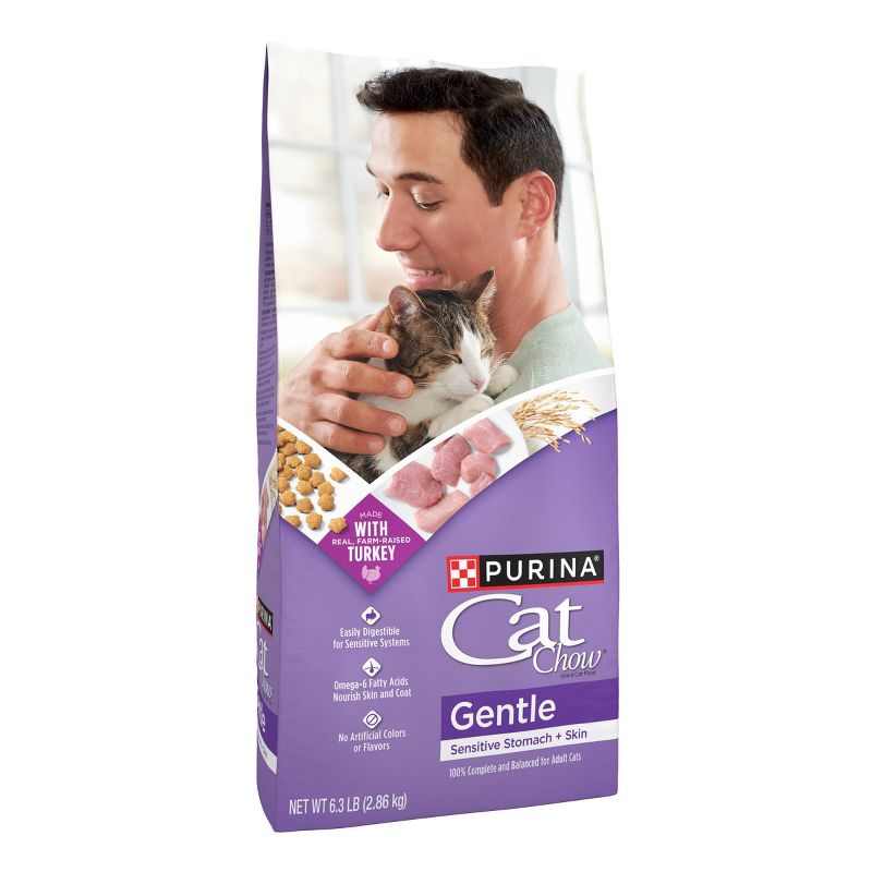 Purina Cat Chow Sensitive Skin and Stomach Turkey Flavor Dry Cat Food - 6.3 lbs, 5 of 11