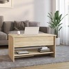 vidaXL Coffee Table Sonoma Oak 31.5"x19.7"x15.7" Engineered Wood - 3 of 4