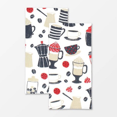  2pk Designer Barista Print Towel - MU Kitchen 