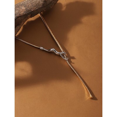 SOHI Women's California Gold The Jaguar Lariat Necklace