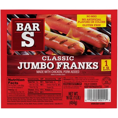 Bar-S Jumbo Franks - 16oz