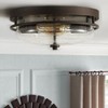 Dewdrop Vintage Brown 1-Light Clear Seeded Glass Semi Flush Mount Ceiling Lamp - 3 of 4