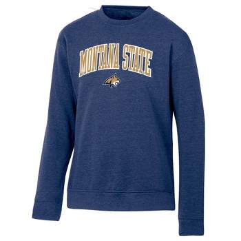 NCAA Montana State Bobcats Men's Heathered Crew Neck Fleece Sweatshirt