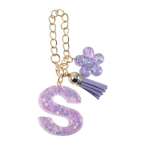 Unique Bargains Star Sequin Letter S Flower Tassel Water Cup Pendant Purple 1 Pc - 1 of 4