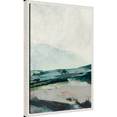 16" x 23" Mountain Mists Abstract Landscape Canvas Art in White Frame