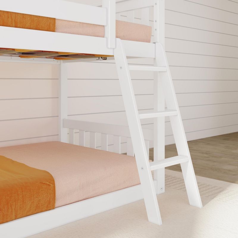 Max & Lily Twin Over Twin Low Bunk Bed with Slide, Solid Wood Kids Platform Bed with 14” Guardrails, 3 of 6