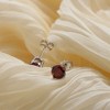 Birthstone Earrings for Women Solitaire Round Cubic Zirconia Sterling Silver Ginger Lyne Collection - 3 of 4