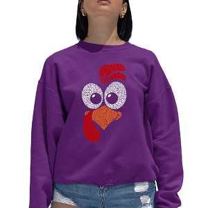 LA Pop Art Turkey Face - Women's Word Art Crewneck Sweatshirt - 1 of 4