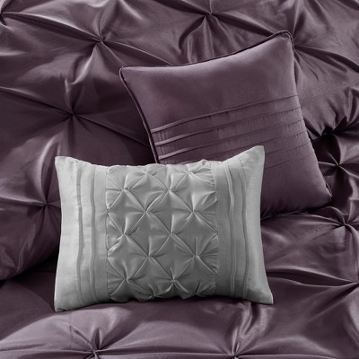 Joella 24-Piece Plum Microfiber Queen Bedding Set