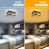 KTMBDW 4-Light Retro Flush Mount Ceiling Light Fixture, Rustic Vintage Wood Ceiling Light, Industrial Farmhouse Ceiling Lamp for Living Room, Black - 4 of 4