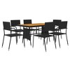 vidaXL Patio Furniture Set 9 Piece Table and Chair with Cushions Poly Rattan - 3 of 4