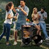 KTMBDW Vertical Steel Charcoal Smoker, Heavy Duty Three Layer Round BBQ Grill Smokey Mountain Cooker for Outdoor Cooking, Black - 2 of 4