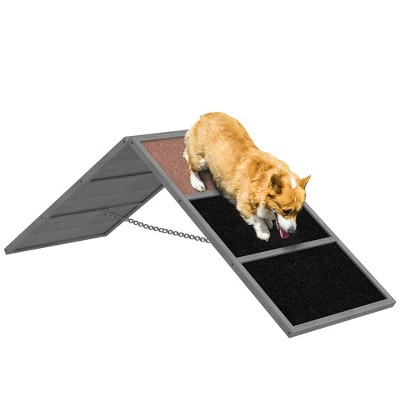 PawHut Dog Agility Equipment, Dog Playground Equipment, Agility Equipment Ramp for All Breed Dogs, for Backyard, Park, Dog Obstacle Course, Gray