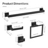 Bathroom Hardware Set 10 Pieces Towel Bar Set,Stainless Steel Towel Holder Set for Bathroom,Wall Mounted 23.6 Inch Towel Rack Set - 2 of 4