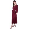 Anna-Kaci Women's Long Sleeve V-Neck Maxi Dress with Pleated Skirt and Waist Tie - 3 of 4