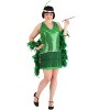 HalloweenCostumes.com Women's Plus Size Emerald Flapper Halloween Costume - 4 of 4