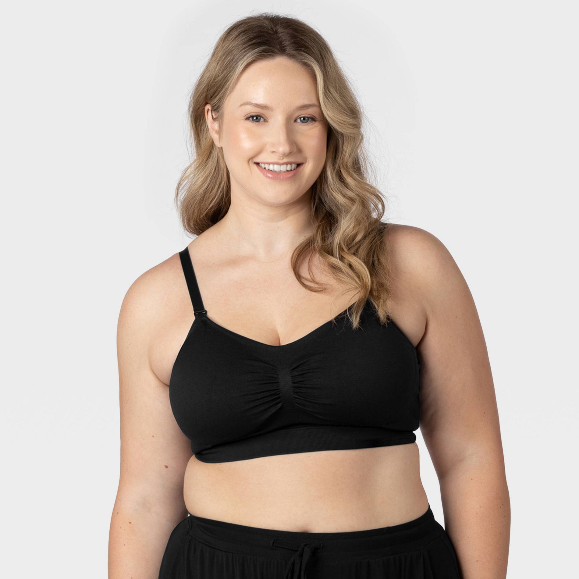 kindred by Kindred Bravely Women's Pumping + Nursing Hands Free Bra - Black XL: Maternity, Light Support, Removable Padding
