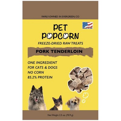 Pet Popcorn: Freeze-Dried Raw Treats - Pork Tenderloin - 2.5oz Bag, Pet Snacks