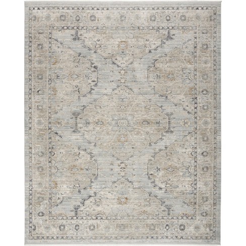 Nourison Nyle Vintage Medallion Indoor Rug Light Blue 5'3