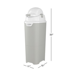 Foundations Tall Diaper Pail with Airtight Lid - Durable & Odorless Diaper Disposal, Holds up to 60 Newborn Diapers, Refill With Any Bags - 1 of 4