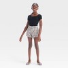 Girls' High-Rise A-Line Leopard Printed Washed Denim Shorts - art class™ Beige - 3 of 3