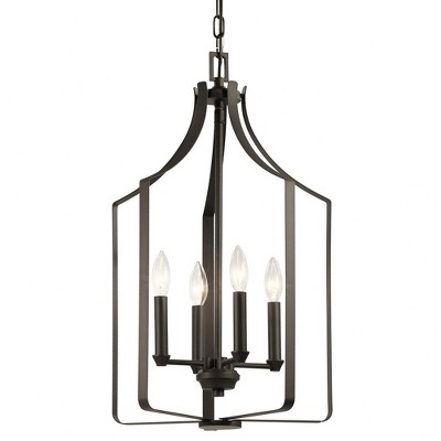 Bronze Mini Cage 4-Light Candelabra Chandelier