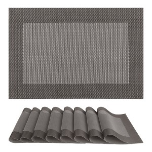 REGALWOVEN Kitchen Dining Table Decoration Washable Heat Resistant Wipeable PVC Placemats 8 Pcs - 1 of 4
