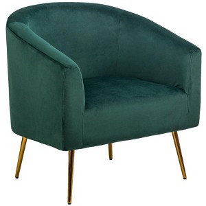 Nordlys Metal and Velvet Lounge Chair Modern Design Style Upholstery Living Room - 1 of 4