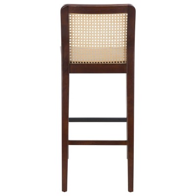 Benicio Dark Brown and Natural Rattan Bar Stool Set